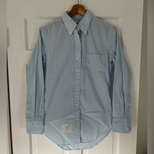 NWOT Thom Browne Women’s Lightweight Blue Cotton Buttondown Shirt